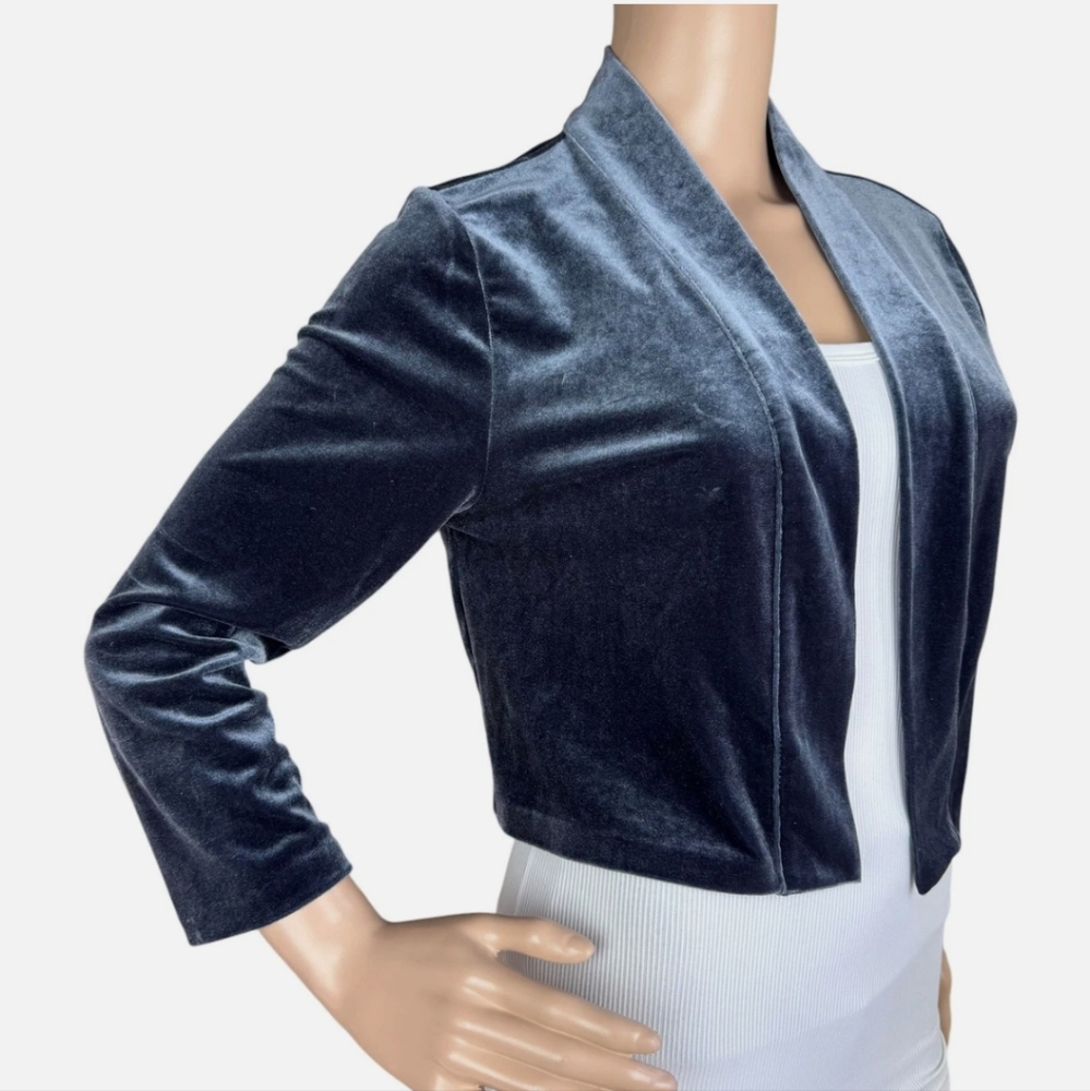 Brand New Lightweight Calvin Klein Velvet Shrug Dark Blue Grey Large